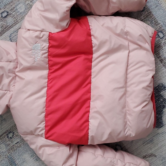 The North Face Pink Peach Baby Girl Moondoggy Hoodie Winter Coat Jacket Sz18-24m - Picture 7 of 13
